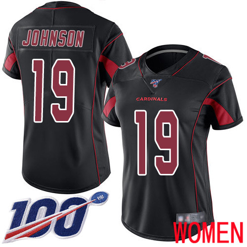 Arizona Cardinals Limited Black Women KeeSean Johnson Jersey NFL Football #19 100th Season Rush Vapor Untouchable->women nfl jersey->Women Jersey